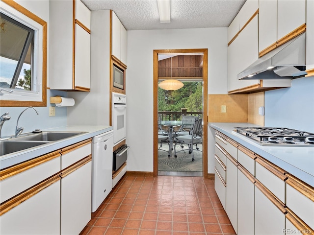 1141 Koral Ct, Estes Park, CO 80517 - kitchen featuring stainless steel appliances, under cabinet range hood, a warming drawer, light countertops, and white cabinetry