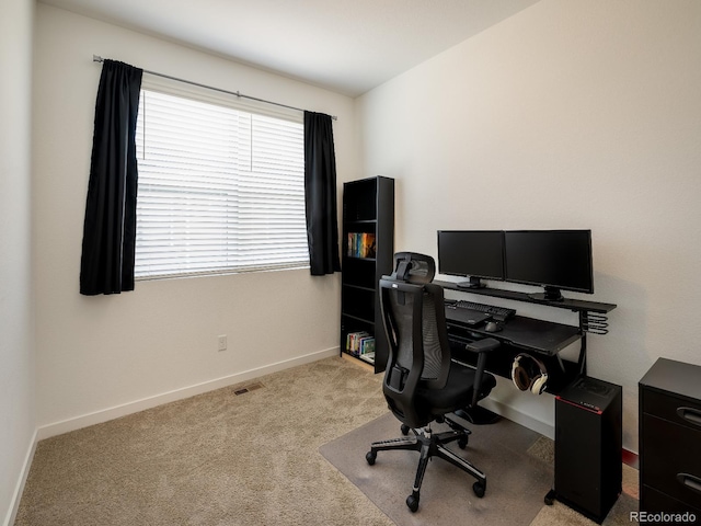 view of carpeted office