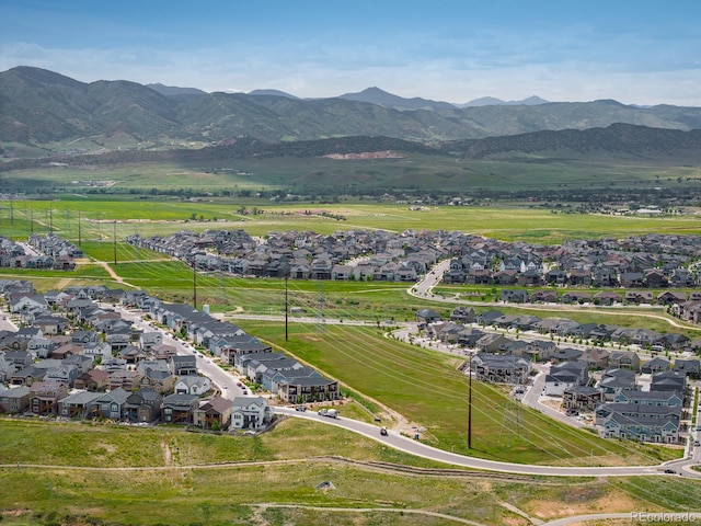 aerial view featuring a mountain view