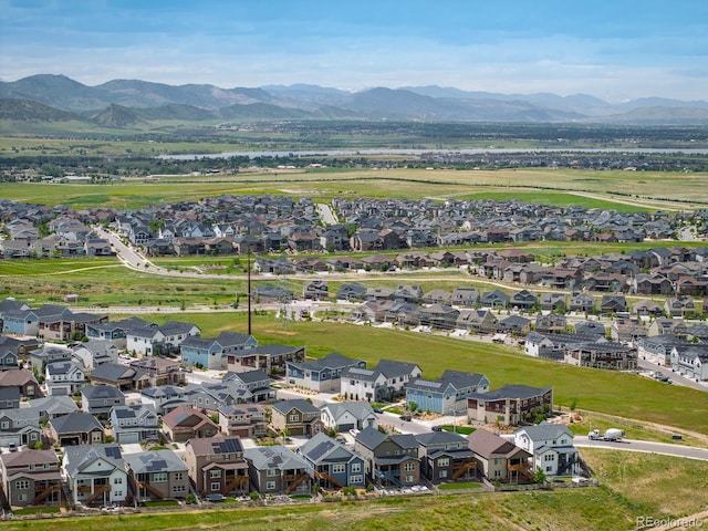 aerial view with a mountain view