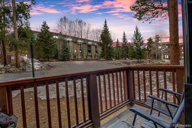 405 Four Oclock Rd Unit 15-A, Breckenridge, CO 80424 - view of deck at dusk