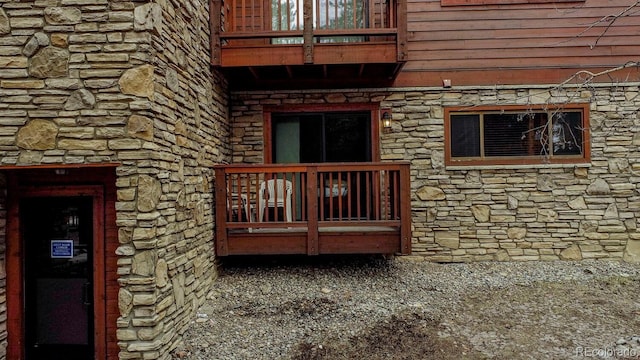 405 Four Oclock Rd Unit 15-A, Breckenridge, CO 80424 - entrance to property featuring stone siding and a balcony