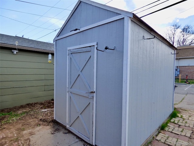 view of shed