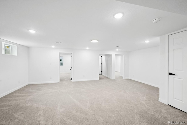 290 Beryl Way, Broomfield, CO 80020 - finished below grade area featuring recessed lighting, light carpet, and baseboards