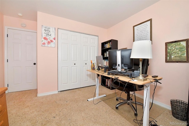 office area with baseboards