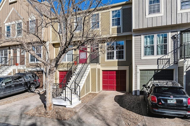 view of property featuring a garage