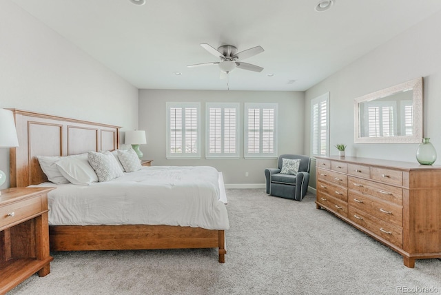16383 Ute Peak Way, Broomfield, CO 80023 - bedroom with light colored carpet, ceiling fan, and recessed lighting