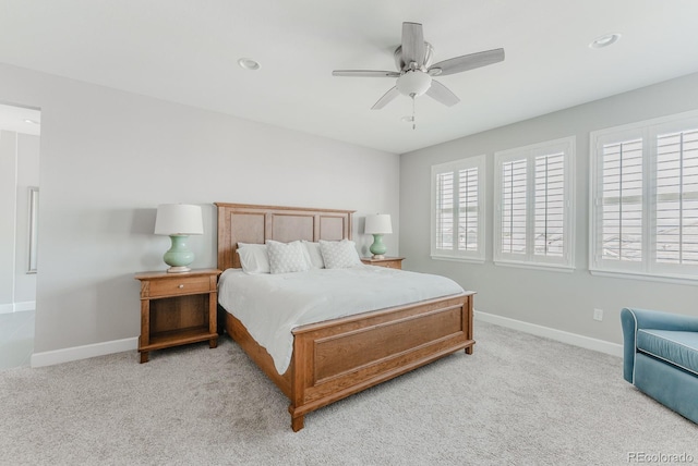 16383 Ute Peak Way, Broomfield, CO 80023 - bedroom featuring light colored carpet, recessed lighting, and ceiling fan