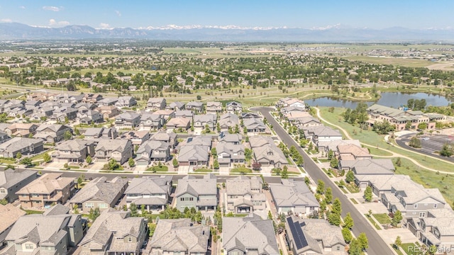 16383 Ute Peak Way, Broomfield, CO 80023 - aerial overview of property's location featuring a water and mountain view and nearby suburban area