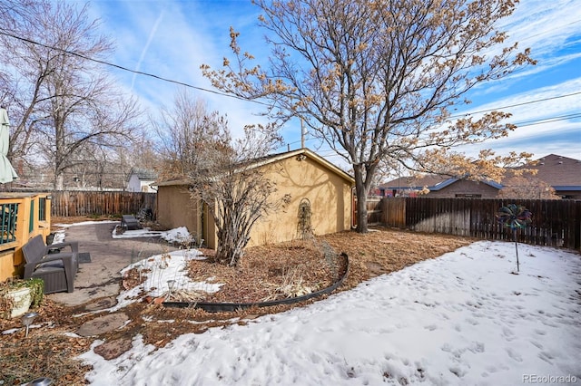 view of snowy exterior