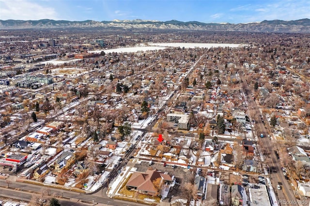 aerial view featuring a mountain view