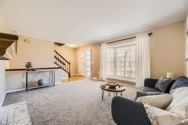 view of carpeted living room