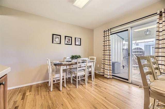 dining area featuring light hardwood / wood-style floors