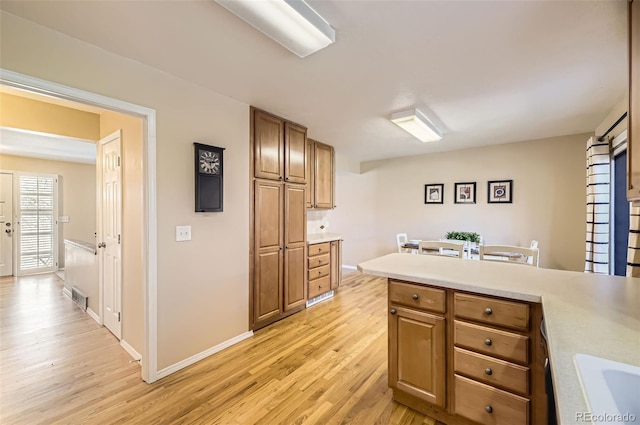 kitchen with light hardwood / wood-style flooring