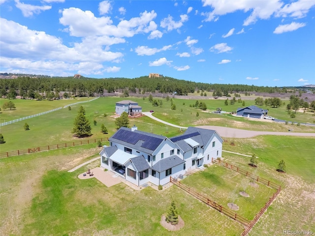 drone / aerial view with a rural view