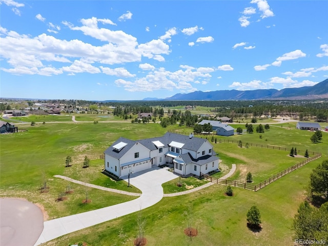 aerial view featuring a mountain view