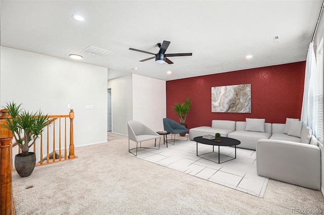 12710 Jasmine St Unit C, Thornton, CO 80602 - living area featuring carpet flooring, recessed lighting, and visible vents