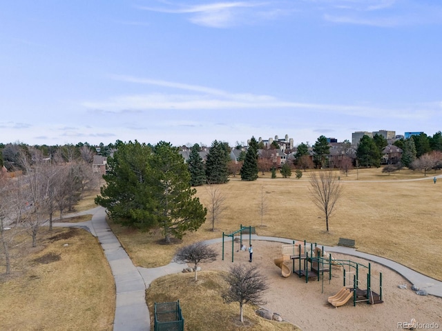 view of home's community featuring playground community