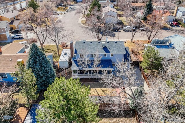 drone / aerial view featuring a residential view