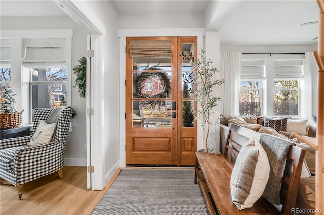 foyer featuring light hardwood / wood-style floors