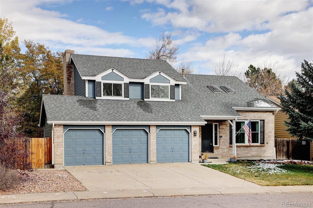 view of front of house with a garage