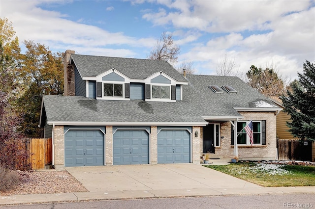 view of front of house with a garage