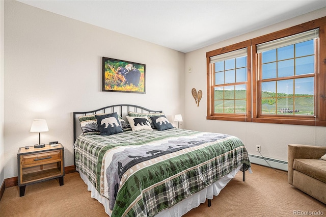 8305 Northstar Unit 8-305, Granby, CO 80446 - bedroom with a baseboard radiator, carpet floors, and baseboards