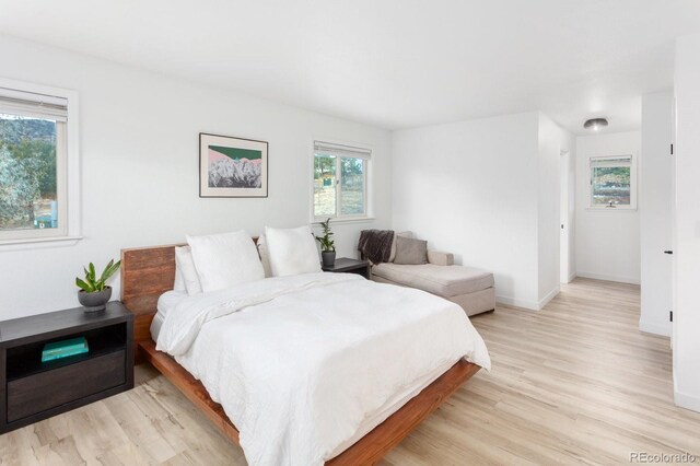 bedroom featuring light hardwood / wood-style flooring