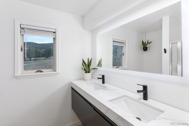 full bath featuring a sink and double vanity