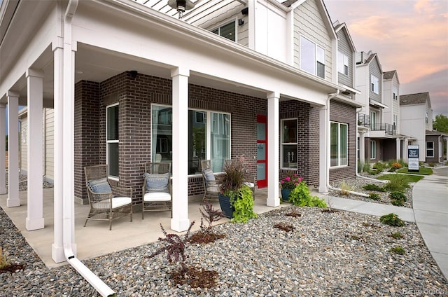 exterior space with covered porch