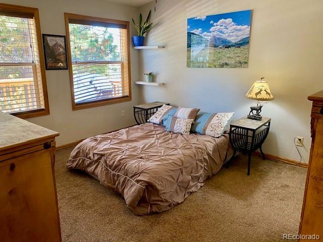 bedroom featuring carpet