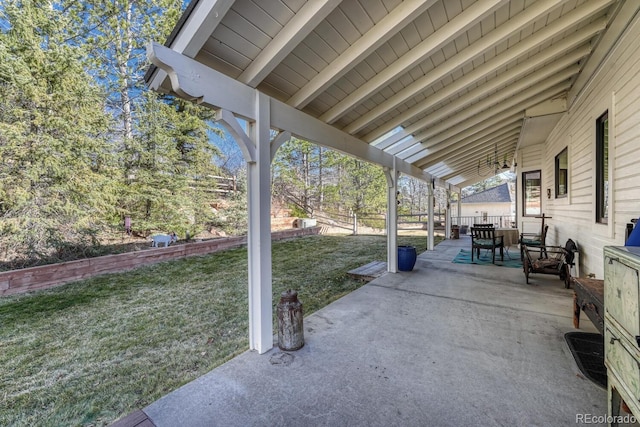 view of patio / terrace with fence