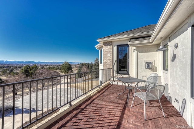 balcony with a mountain view