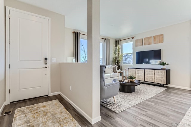 entryway featuring dark hardwood / wood-style flooring