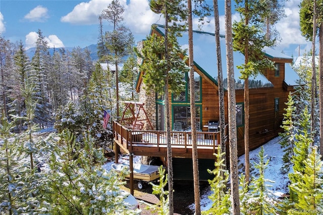 507 Gcr 4980, Grand Lake, CO 80447 - rear view of house featuring a wooden deck