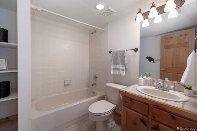 507 Gcr 4980, Grand Lake, CO 80447 - full bath with tile patterned floors, toilet, shower / washtub combination, and vanity