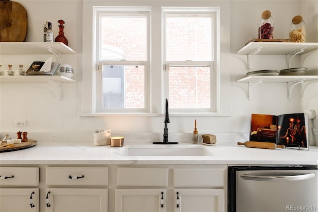 321 Fox St, Denver, CO 80223 - bar area featuring dishwasher, a sink, and healthy amount of natural light