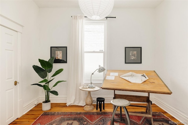 321 Fox St, Denver, CO 80223 - office area with wood finished floors and baseboards