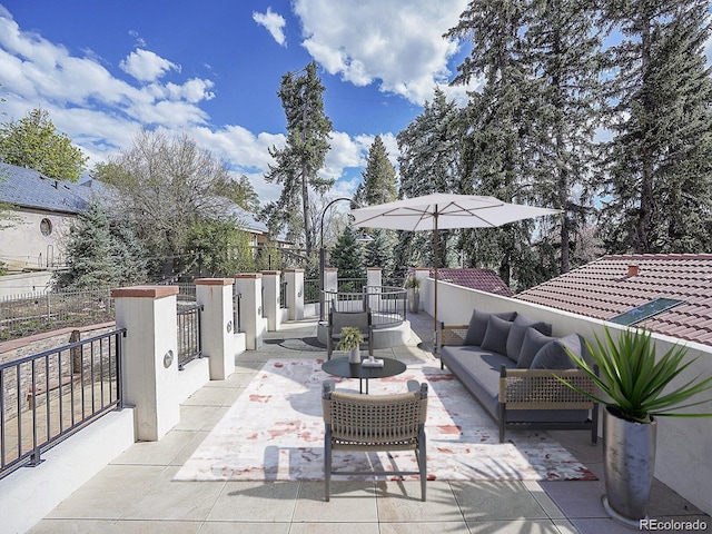 view of patio / terrace featuring outdoor lounge area