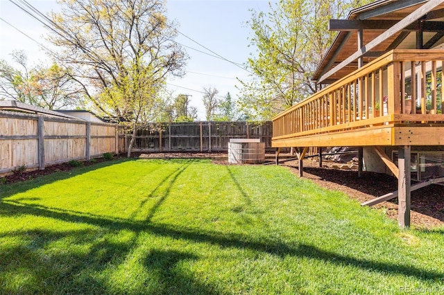 view of yard featuring a deck