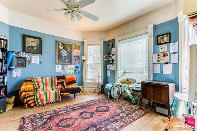 1601 San Pedro Ave, Trinidad, CO 81082 - interior space featuring wood finished floors and ceiling fan