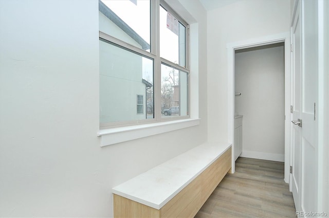 hallway featuring light hardwood / wood-style flooring