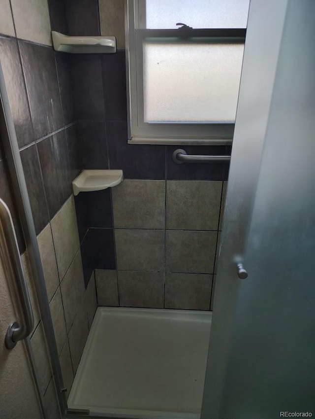 full bathroom with a shower stall