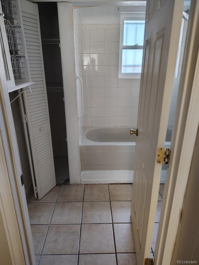 full bathroom featuring tile patterned flooring