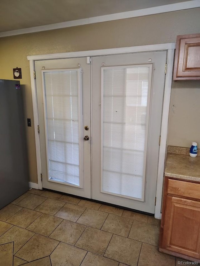 doorway with french doors