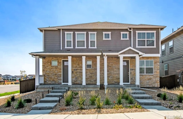 view of front of property with covered porch