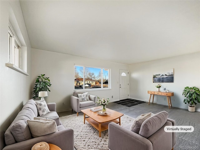 living room with plenty of natural light