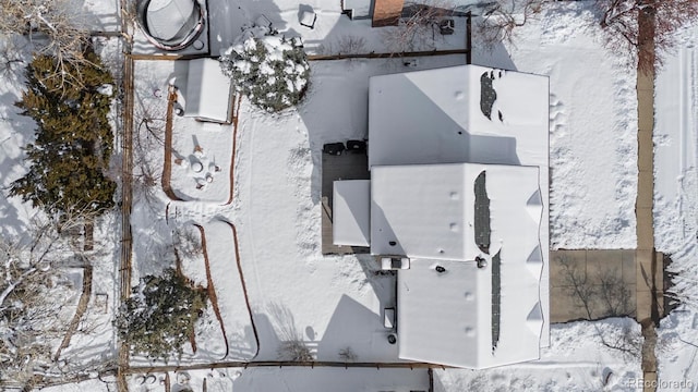 view of snowy aerial view