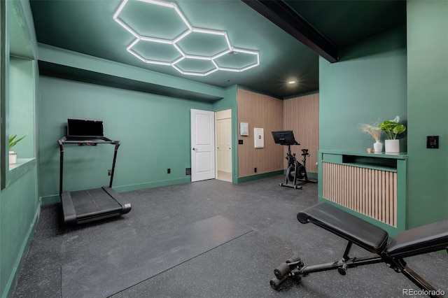 4465 Mesa Top Dr, Monument, CO 80132 - exercise room with baseboards and recessed lighting