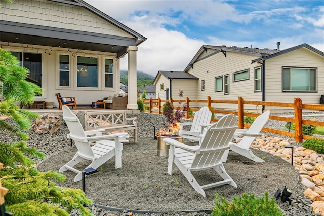 4465 Mesa Top Dr, Monument, CO 80132 - view of patio featuring an outdoor fire pit